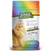Jungle сухой корм для взрослых кошек цветной микс с курицей (целый мешок 15 кг)